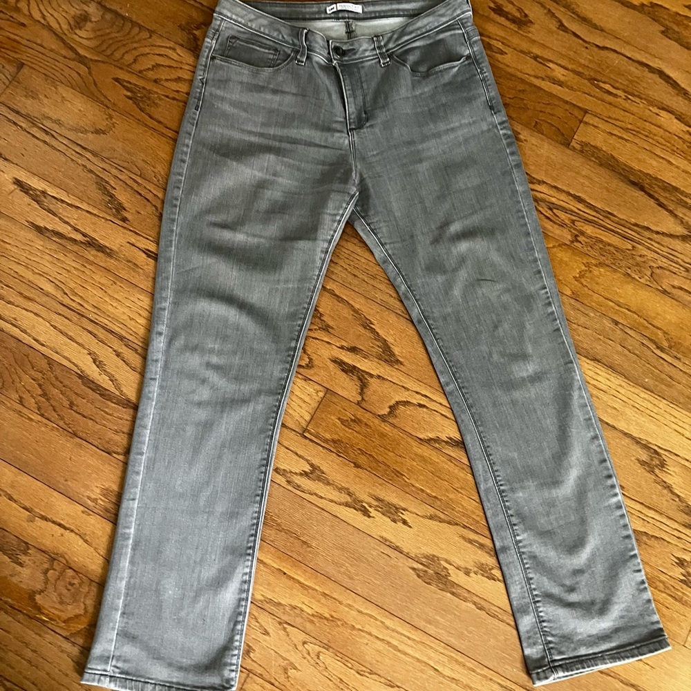Lee Gray Straight Leg Jeans with Subtle Texture